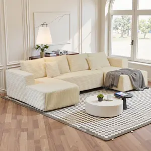 133.1'' Boneless Sectional Couch Oversized Cloud Sofa with Chaise & Ottoman No Assembly Required Comfortable & Versatile Seating