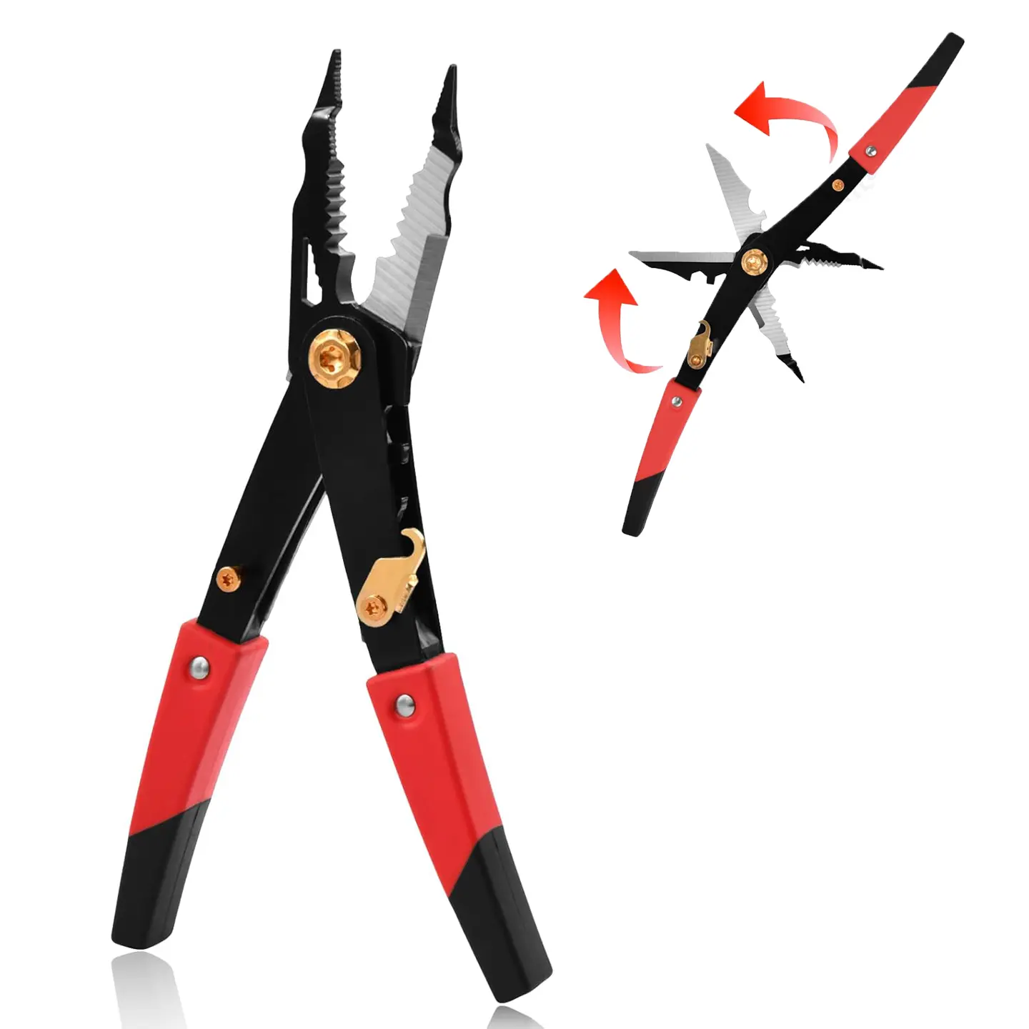 10-in-1 Heavy Duty Pro Electrician Pliers, Hand & Construction Tools with Wire Stripper, Tin Shears, Wire Cutters & Crimper, Multi-Tool for DIY & Home Repair, Hand Tools