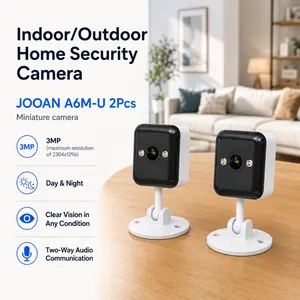 JOOAN 2-Pack 3MP HD Wireless Outdoor Security  - Battery-Powered 2.4GHz WiFi  with 65ft Night Vision, 2-Way Audio, Motion Detection Alerts, MicroSD/Cloud Storage for Home Safety outdoorfun cameras