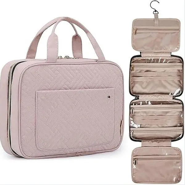 Large-capacity makeup bag, waterproof travel multi-functional toiletry bag, foldable handheld portable storage bag