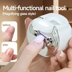 Multifunctional Nail Trimmer, Electric Nail File, 2-In-1 LED Light, 360° Rotating Head, Long Battery Life, Ideal for Seniors and Kids