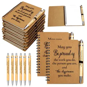 12pcs/6 sets, staff Thank you gifts, staff with ballpoint pens, Thank you notebooks, Mini notebooks, Spiral Notebook Journal, Spiral Bound Notebook, Thank You Gifts Wholesale, Christmas gifts, teachers, nurses, team building, birthday and holiday gifts