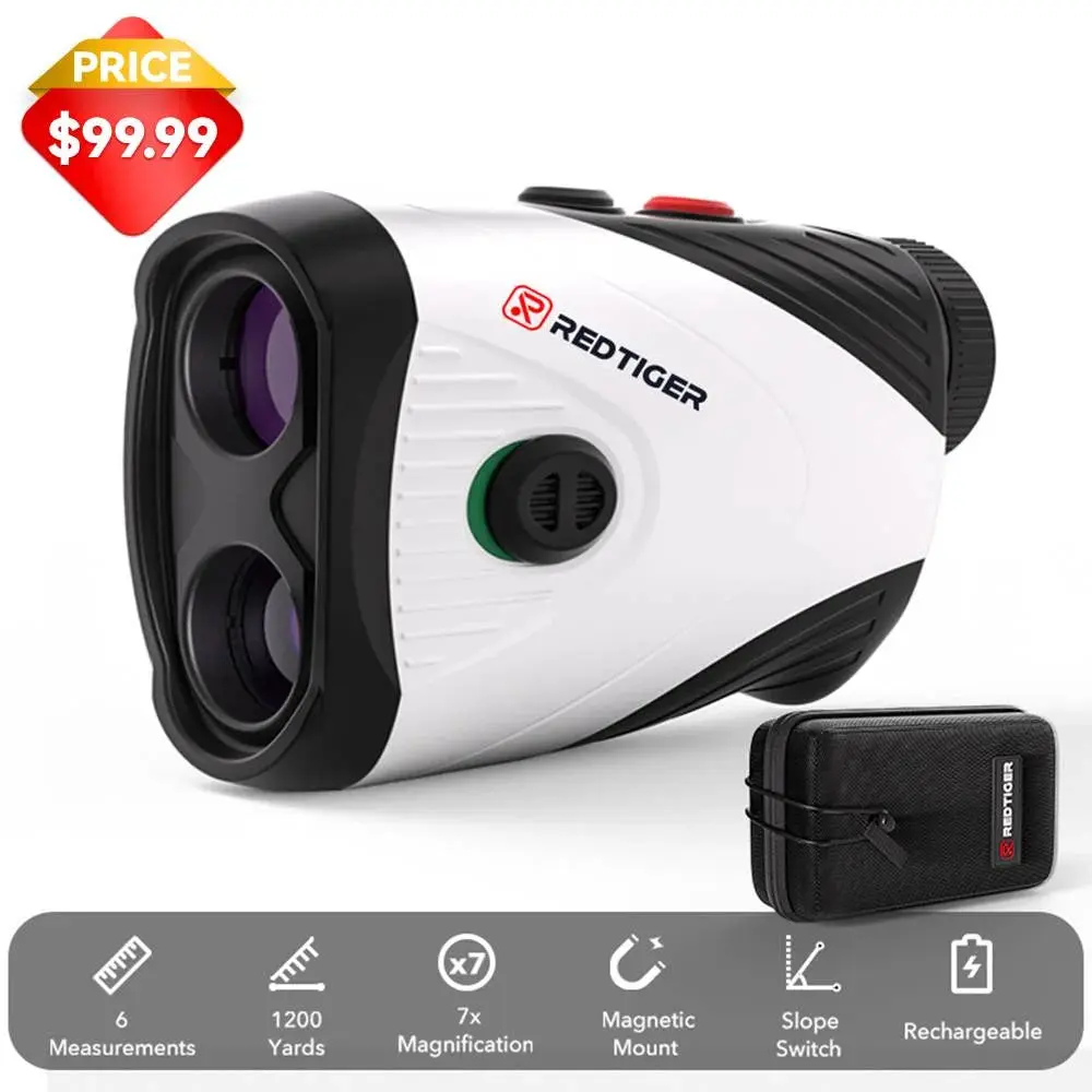 Laser Golf/Hunting Rangefinder, 7X Magnification Clear View 1200 Yards Laser Range Finder, Slope Measurement, Flag Pole Lockin, Short