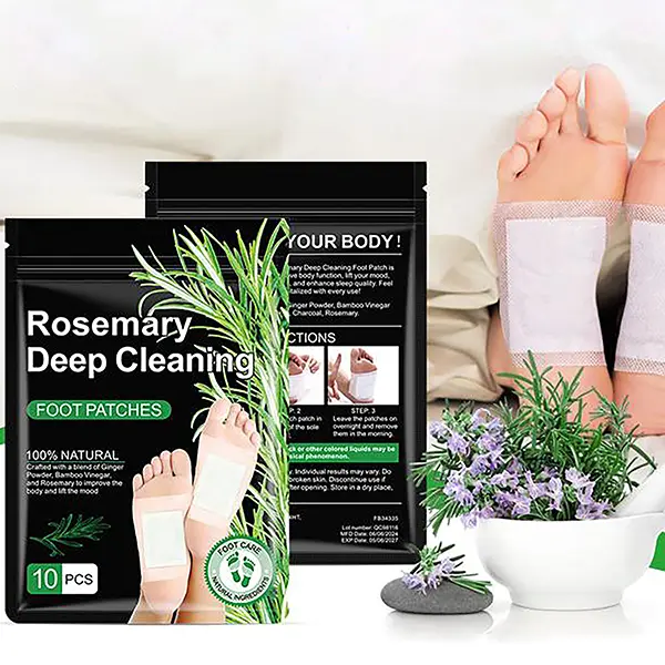 Deep Cleansing FootPads,Premium Natural Foot Pads,Foot Care Patch for Men &Women,Rosemary deep cleansing foot patches,Natural Bamboo Vinegar Ginger Powder FootPads