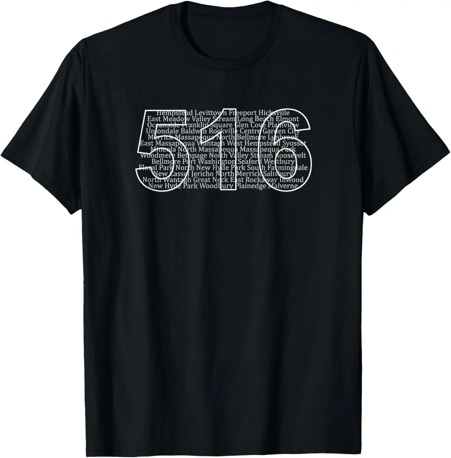 Women's Vintage Distressed Cotton Graphic T-Shirt - Casual Round Neck Short-Sleeve Top, Everyday Streetwear with Nassau County Long Island 516 Area Code Print