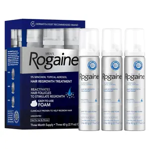 Men's Rogaine 5% Minoxidil Foam for Hair Loss and Regrowth - 3-Month Supply, 2.11 Ounce, 3 Count (Pack of 1) - Haircare Comfort