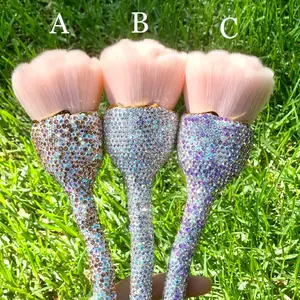 Rose Bedazzled Nail Dust Brush Premium Quality makeup brush soft bristles