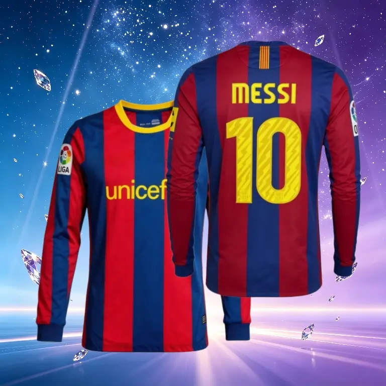 10 11 Home Long Sleeve Retro Jersey 10# Messi Fan Edition Soccer Jersey 10 11 Home Long Sleeve Retro Jersey 10# Messi Fan Edition Soccer Jersey