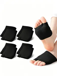 4 Pairs Unisex Open Split Toe Liner Socks – Breathable No Show Toppers for Mules Sandals Open Toe Shoes Invisible Socks for Summer