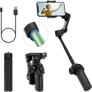 L9, Gimbal Stabilizer for Smartphone, Built-in Extension Rod & Tripod, Gimbled iPhone Holder Stabilizer, Portable and Foldable, Face/Object Tracking Gimbal for Android and iPhone 16 Pro Max