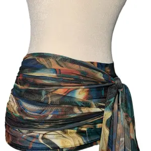 Marble mesh wrap skirt Womenswear Comfortable Bottom Print