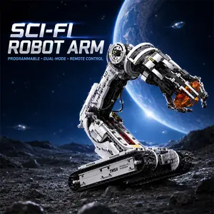 Programmable RC Tracked Mechanical Arm, DIY Building Blocks Robot, Educational Creative Gift for Kids & Boys
