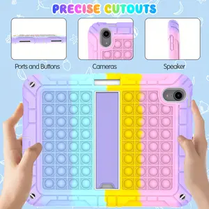 Case for iPad 10th Generation 10.9 Inch — Trending Glass Screen Protector, Pencil Holder, Stand and Shoulder Strap, Colorful Cute for Girls 2022