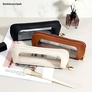 2-Pack Durable Portable Zippered Makeup Brush Bag - Compact Lightweight Cosmetic Storage Organizer Pouch for Camping, Hiking, Travel & Daily Use (Fits Brushes, Stationery)