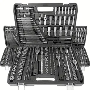 46-Piece Chrome Vanadium Steel Socket Wrench Set - Durable Ratchet Torque Wrench Kit for Car, Bicycle, Motorcycle Repair & Home Maintenance - Uncharged, No Assembly Required, Tool Case Included-2024