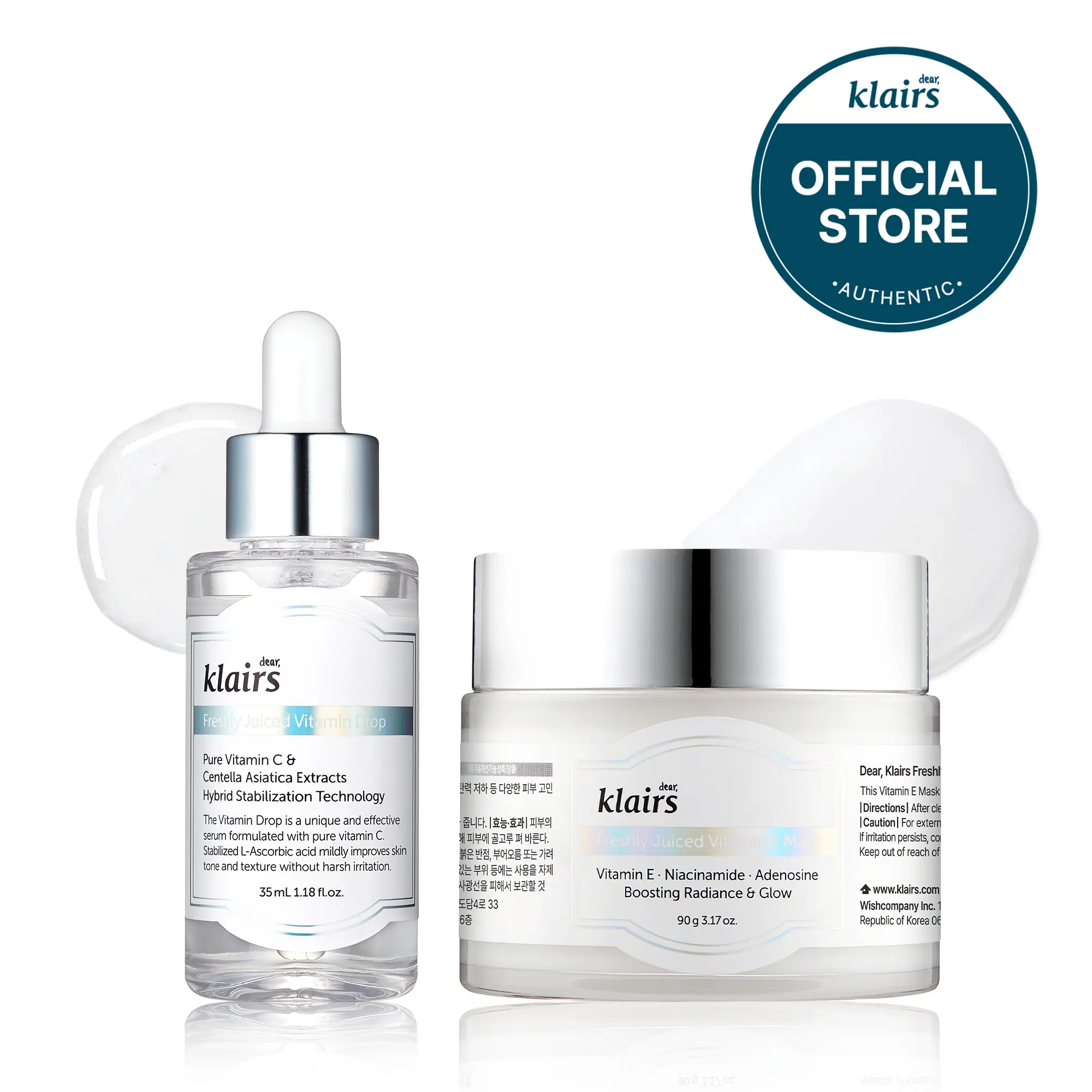 [Dear Klairs Official] Freshly Juiced Vitamin Kit | Klairs Freshly Juiced Vitamin Drop, Klairs Freshly Juiced Vitamin E Mask Skincare Skin Repair