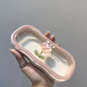 Transparent Retro Tulip Eyeglass Case Compatible for Men & Women - Anti-Pressure Eyewear Holder with Portable Glasses Storage, Glasses Organizer, Box Case for Fashion Glasses & Reading Glasses