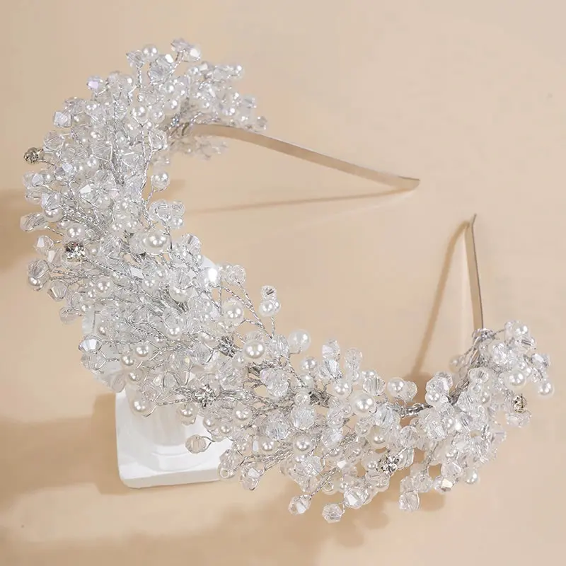 Luxury Pearl Crystal Bridal Tiara Headband
