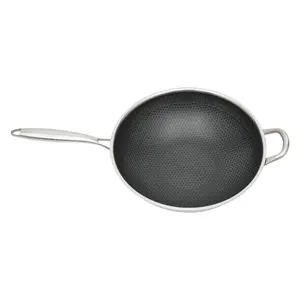 316 stainless steel frying pan, fast heating, non-stick, large capacity, easy to cook and clean, suitable for gas cooktop and induction cooktop