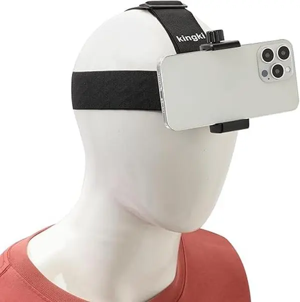 Adjustable Head-Mounted Cellphone Holder - First-Person View Video & Outdoor Landscape Bracket with 4"-7" Clip for iPhone, Samsung Smartphones, GoPro, Insta360, Sony, DJI Action Cams | Cellphone Accessories, Action Cam Body Phone Holders & Mounts