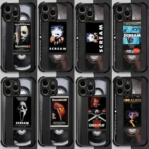 Tape Chucky and Scream & MICHAEL MYERS HALLOWEEN  Phone Case Compatible For iPhone  16 15 14 13 12 11 Pro Max Plus Air  The Best Halloween Gifts Fans Phone Case Cover