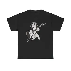 Dog Playing Guitar Shirt, Funny Animal Hard Tshirt