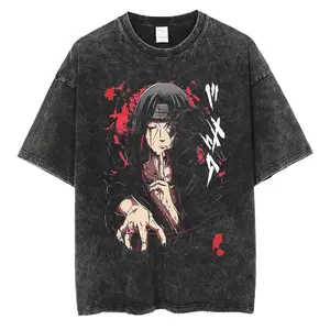 Naruto Itachi Vintage Shippuden Anime Graphic Tee - Unisex Cotton Casual Short Sleeve Oversized T-Shirt 90s Graphic American Casual Short Sleeve Tee | Premium Soft Cotton Classic T-Shirt for Daily, Gym & Streetwear Y2K Japanese Anime Graphic