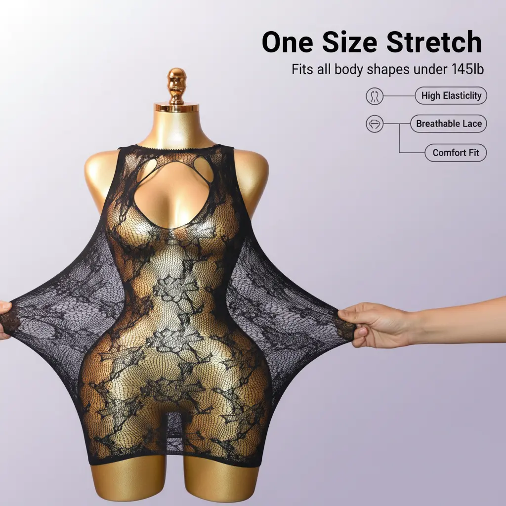 Sexy Rippable/Tearable Date Night Outfit Spicy Fishnet Lingeries Mesh Lingeries Fish Net Underware NetLingeries Bodystocking | Lace Lingerie | Plus-size Friendly | Womenswear Bodysuits Teddy secret gift Floral Mesh Set Slim Fit Sheer intimate wear