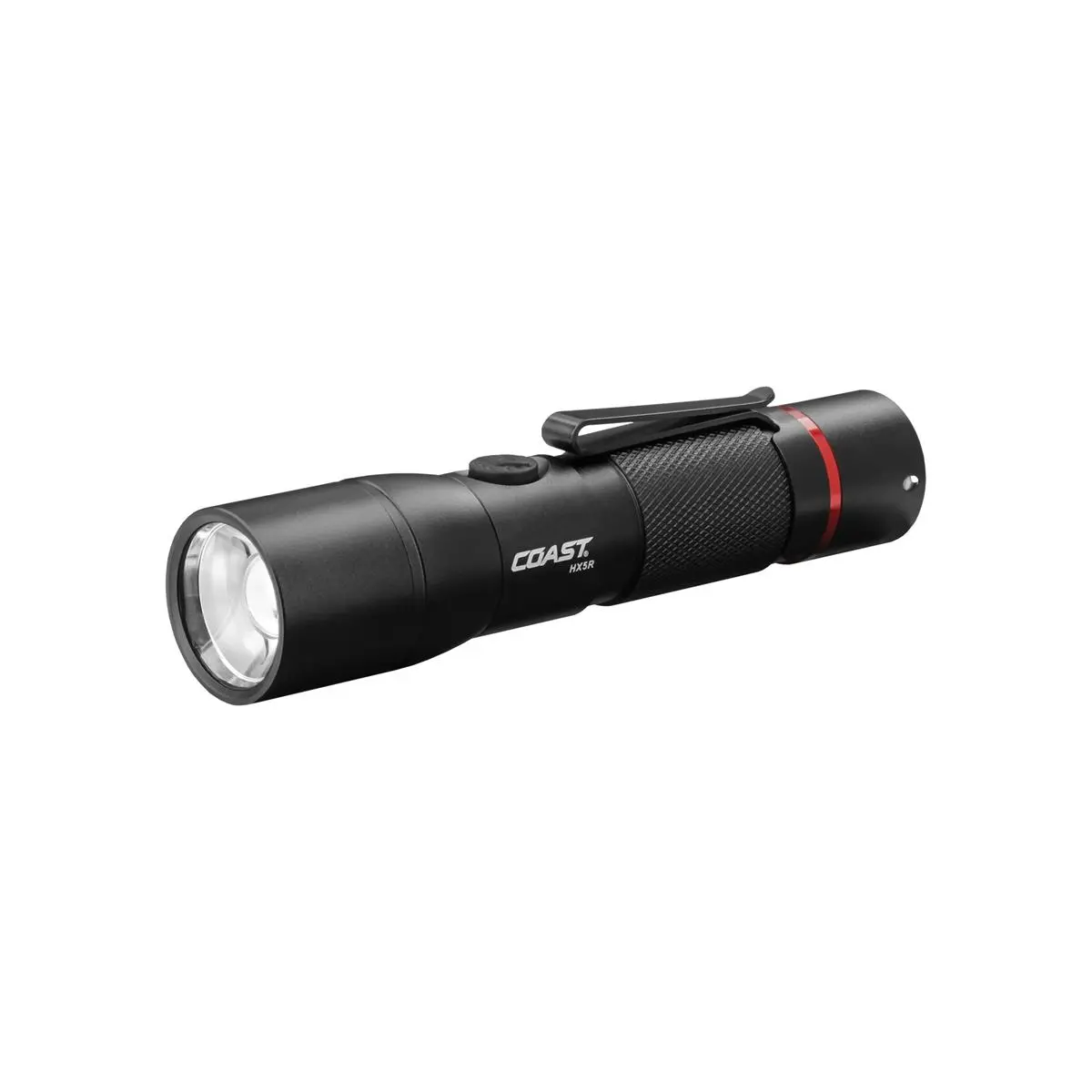 Coast HX5R Dual-Power Rechargeable Pure Beam Focusing High Lumen LED Flashlight with USB Charging & Alkaline Power Compatibility