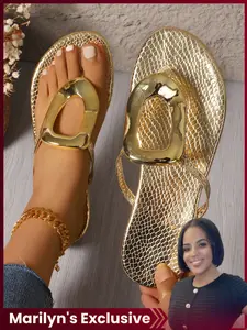 【Marilyn's Exclusive】Women's Fashionable Plain Color Slippers, Casual Comfortable Flat Slippers for Summer, Lightweight Breathable Shoes for Daily Wear, Fashionable Flip Flops