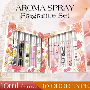 10pcs 10ML Summer Brazilian Romantic Perfume Fragrance Spray Set, Vanilla Caramel Amber Fruit Scent, Perfect Gift for Women, Christmas Halloween