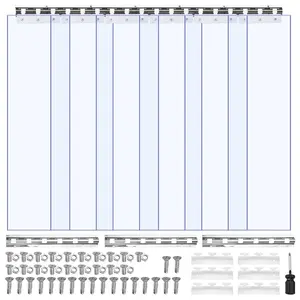 VEVOR Clear PVC Strip Curtain, 84 in Heightx 38 in Widthx 0.08 in Thickness, 6 PCS Walk in Freezer Cooler Curtain Strips, Thermal Insulating Plastic Door Strips for Warehouse, Freezer, Garage Doors