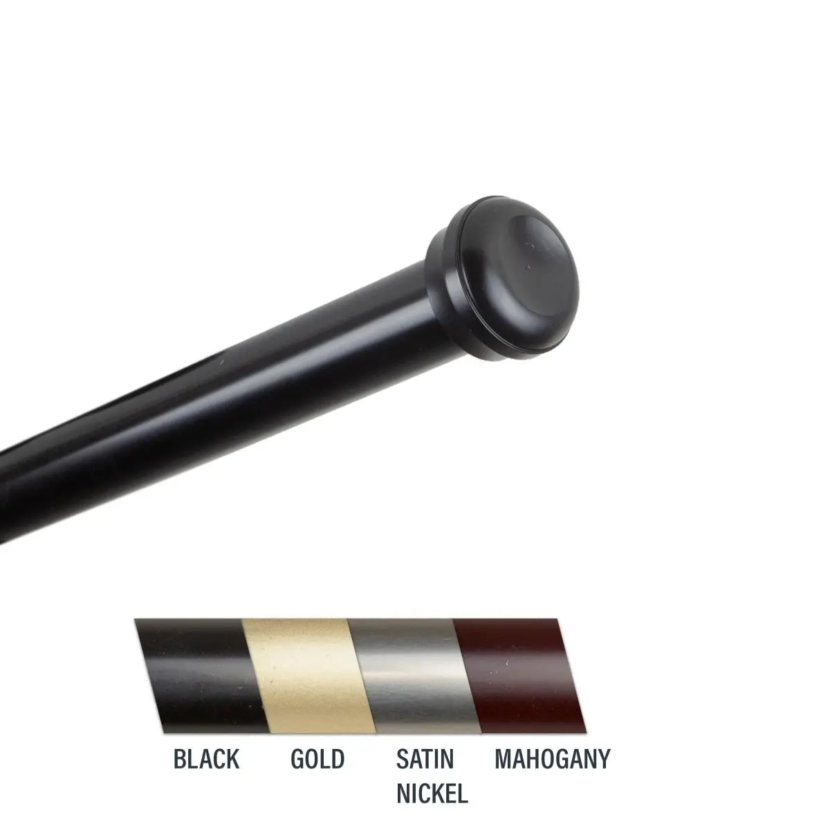 Central Design Cillo Double Adjustable Curtain Rod - 1 in. Diameter, 48-84 in. Length, Black, Double Rod