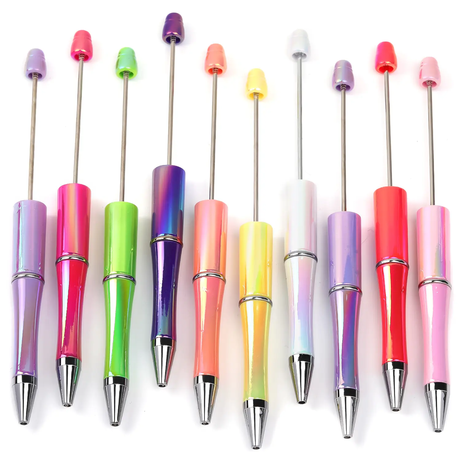 【P159】10pcs Opal Print Plastic Beadable Pen Bead Pens Ballpoint