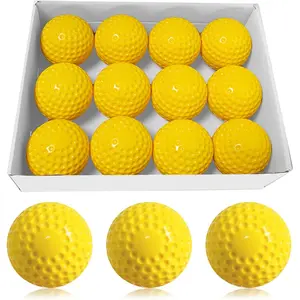 Baseballs 12 Pack Dimpled Baseballs, 9-Inch Pitching Machine Balls for Hand-Eye Coordination, Hitting and Fielding Practice