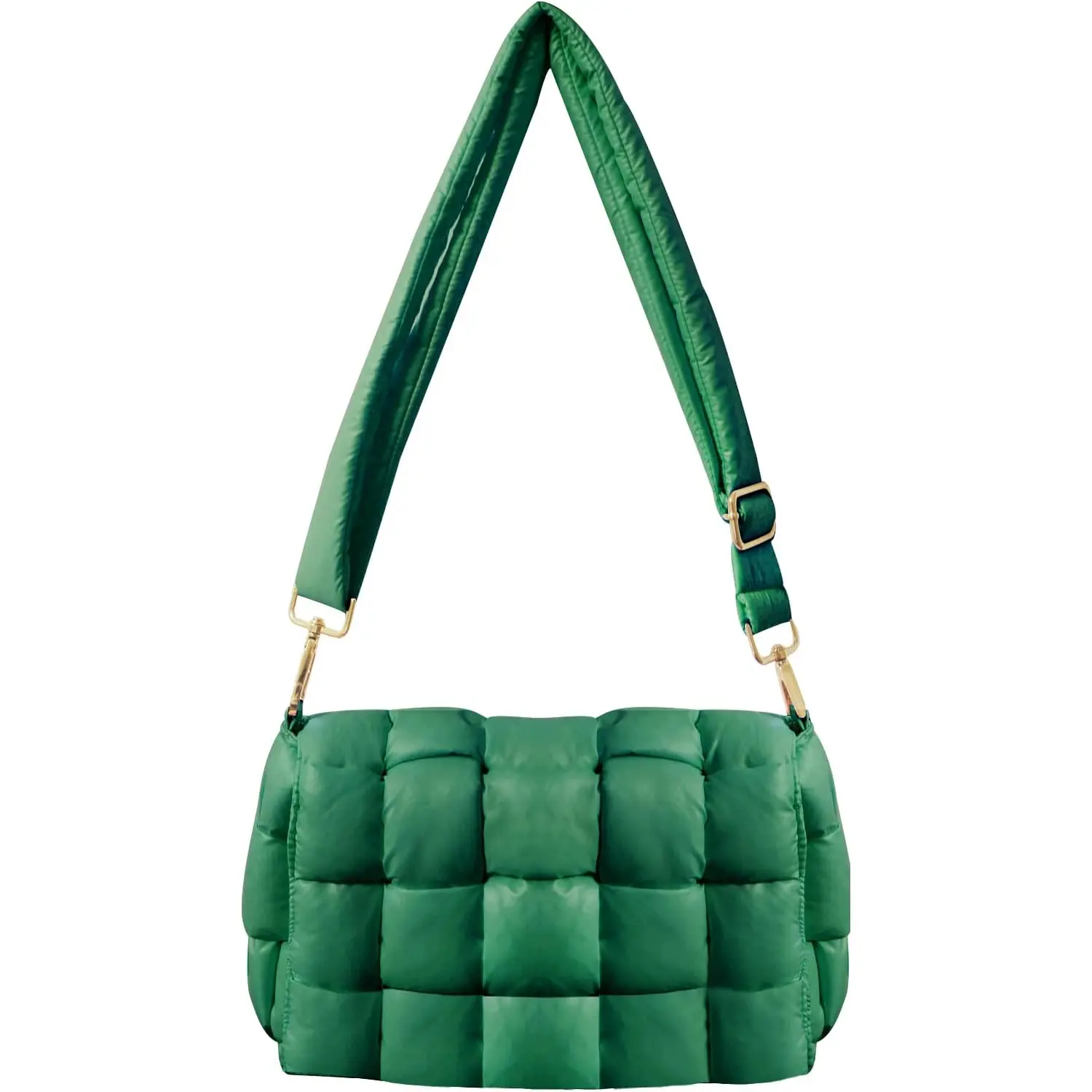 Puffer Woven Crossbody Bag Purse Handbags for Women, Quilted Hobo Carryall Bag Shoulder Bags with Adjustable Strap NAARIIAN