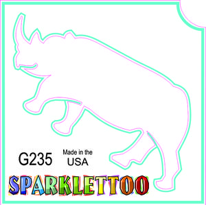 Ruby Red Paint G235-2 1.5 x 2.3 x 2.3 in. 2-Ply Rhino Design Glitter Tattoo - Pack of 100