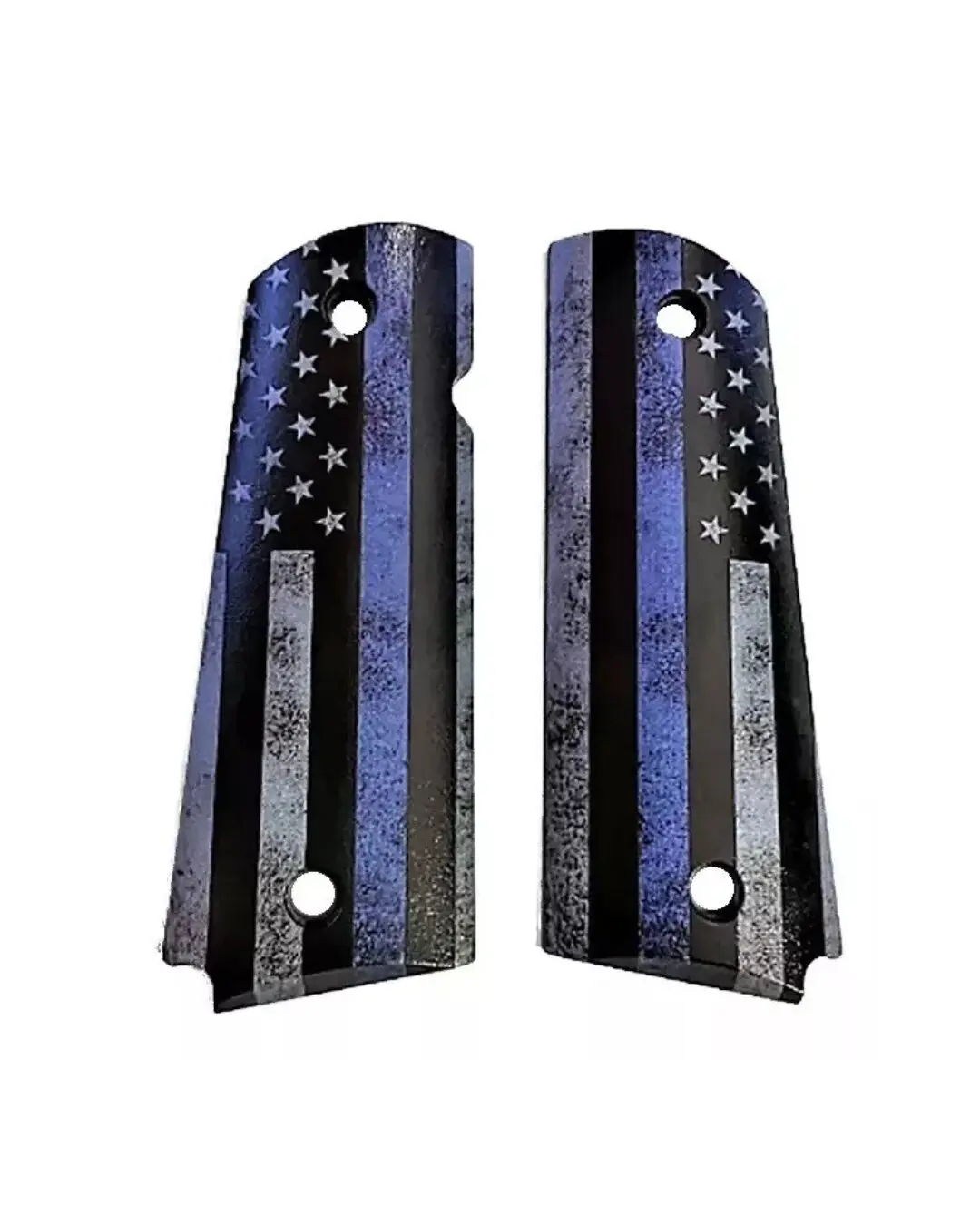 Premmium Grips 1911 Full-size  grips with Thin Blue Line Printed Image Acrylic pearl