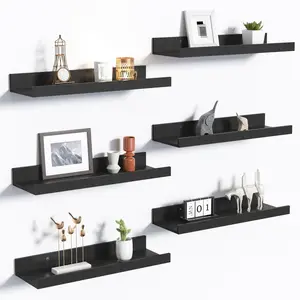 Ikea Floating Shelvesfor Wall, Wall Mounted Wood Shelves for Bedroom, Living Room, Bathroom, Kitchen,  Black Decor Decoration
