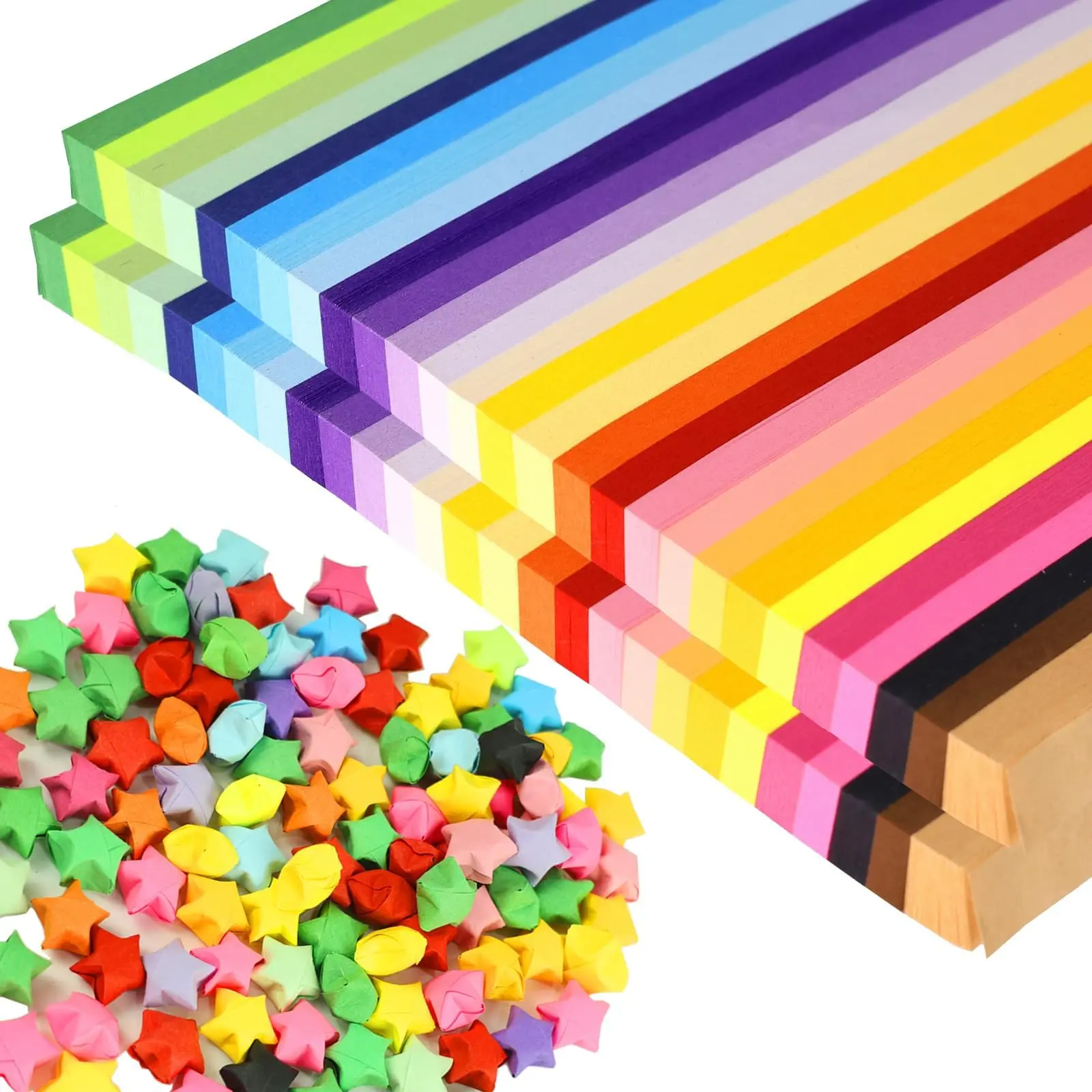 Thick Origami Paper Strip Set - 2060 Sheets, 27 Double-Sided Colorful Stripes, Creative DIY Hand Art Supplies for Children, Boosts Creativity, Stimulates Finger Dexterity, Adds Warm Glow to Party Tables