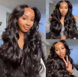 Tinashe Human Hair Face Framing Curtain Bangs Body Wave Glueless Wig 6x5 Lace Ready To Go  Wigs Pre-Cut Lace Pre Pleached Knots Pre Plucked Hairline