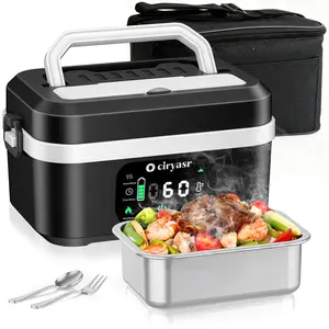 Heated Lunch Box with 20000mAh Battery,Cordless Electric Food Warmer with Scheduled Heating & Digital Display,Portable Rechargeable Lunch Heater for Work, Office, Travel, Camping,Suitable for Adults and Children#Summervibes