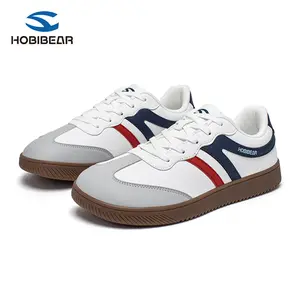 HOBIBEAR Spring/Autumn New Wide Toe Leather Casual Shoes Lightweight Soft Sole Unisex Sports Shoes