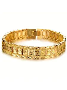Men's Copper Bracelet, Plated Jewelry, Cuban Link Bracelet, Ideal Gift for Men & Women, Durable Design, Perfect for Daily Wear, Cuban Bracelets
