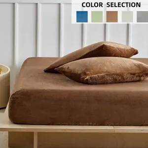 Soft Polar Fleece Bed Sheet Set, King Queen Size, Wrinkle Resistant, Includes 1 Flat Sheet & 2 Pillowcases, Soft Bedding Sheet