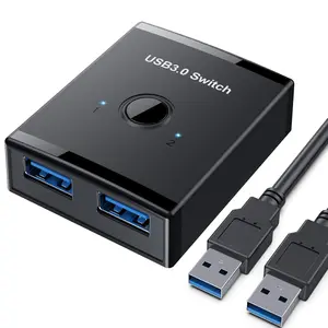 USB 3.0 Switch,  2 in 1 Out / 1 in 2 Out, USB Switcher 2 Computers Share Keyboard Mouse Scanner Printer, USB KVM Switch Compatible with Mac/Windows/Linux