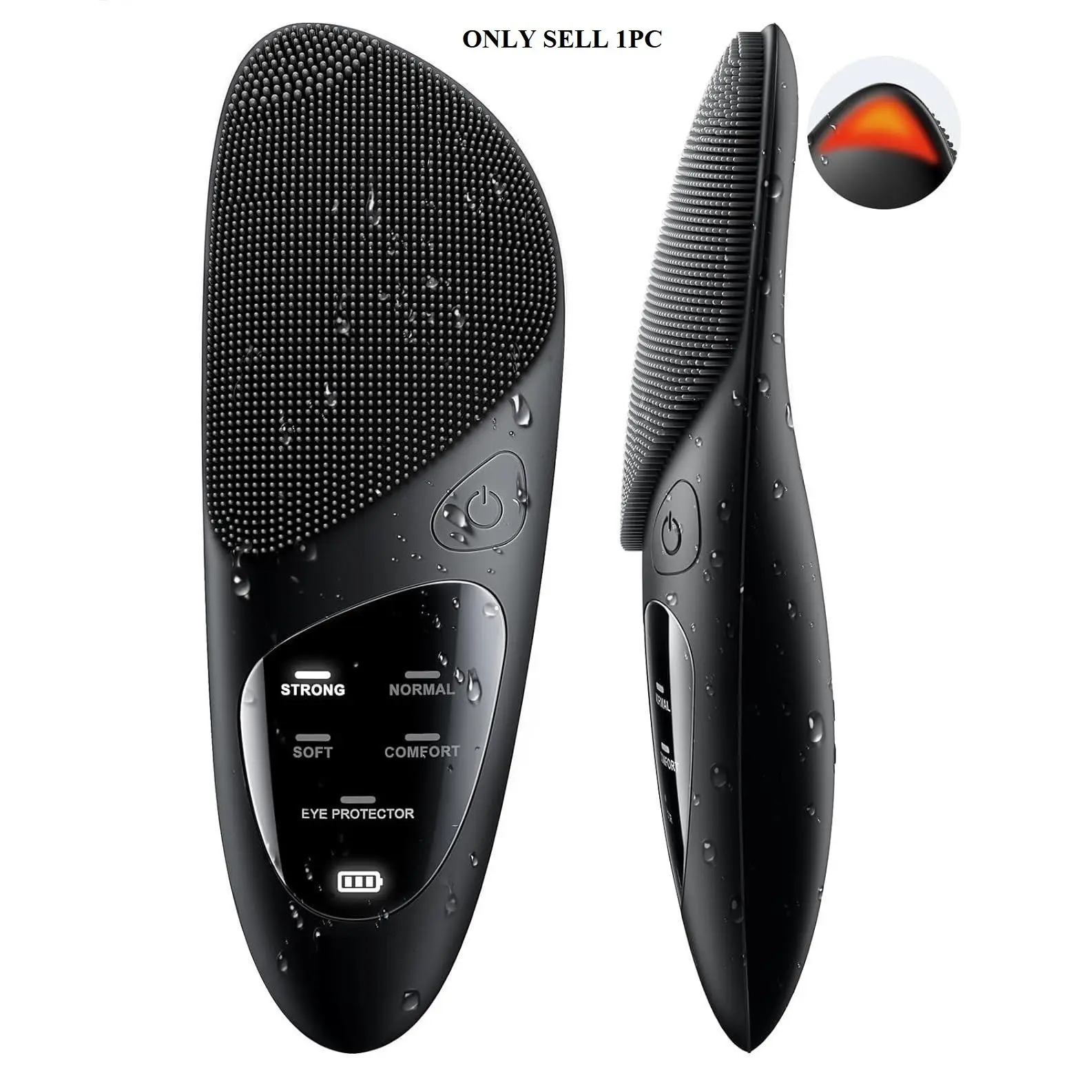 Portable Facial Cleansing Brush, Face Scrubber, Facial Cleansing Instrument, Facial Cleansing Tools, Multi-Functional Home Beauty Device, Silicone Heated Face Massager, USB Rechargeable Eye Care Tool, Multifunctional Beauty Machine, Facial Cleaning Tool