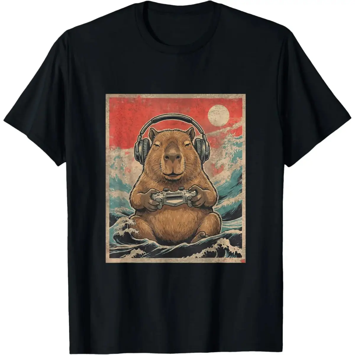 Cute Anime Gamer Capybara Japanese Gaming Gift Boys Teen T-Shirt