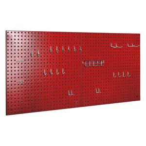 UltraHD® 2-Piece Pegboard Set w/ 23 Piece Hook Assortment, Red