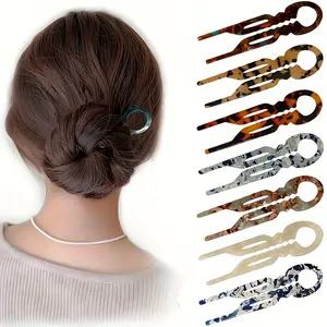7pcs French Acetate Hair Pins Set - Non-Slip Teeth Design, Elegant Vintage Style Clips, Fashionable Unisex Hair Accessories for Weddings, Daily Outings, Party Gifts